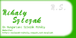 mihaly szlezak business card
