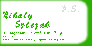 mihaly szlezak business card